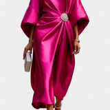 Robe Longue en Satin Brillant Ubelia