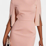 Robe Midi Reece avec Perles et Col Rond