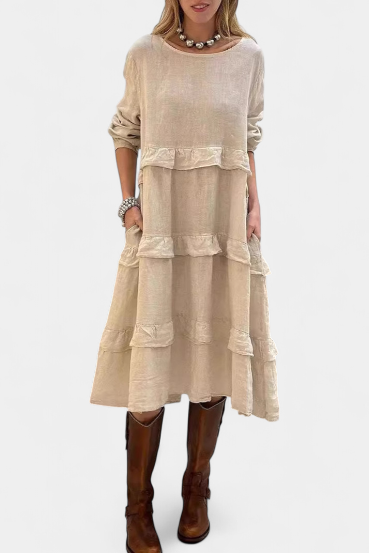 Robe Sweat Jada avec Volants et Silhouette Casual-Chic