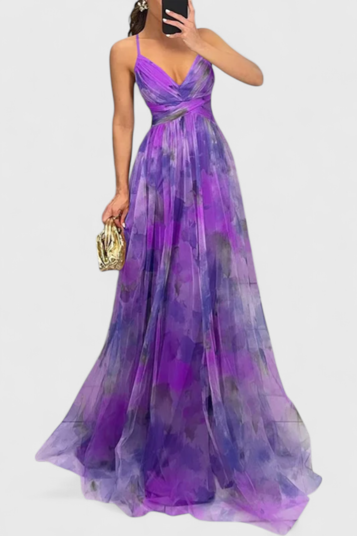 Robe Maxi Fleurie Ingrid avec Décolleté en V