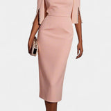 Robe Midi Reece avec Perles et Col Rond