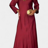 Riva Robe Fluide avec Décolleté en V et Manches Longues