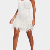 Robe Mini Adena en Plumes