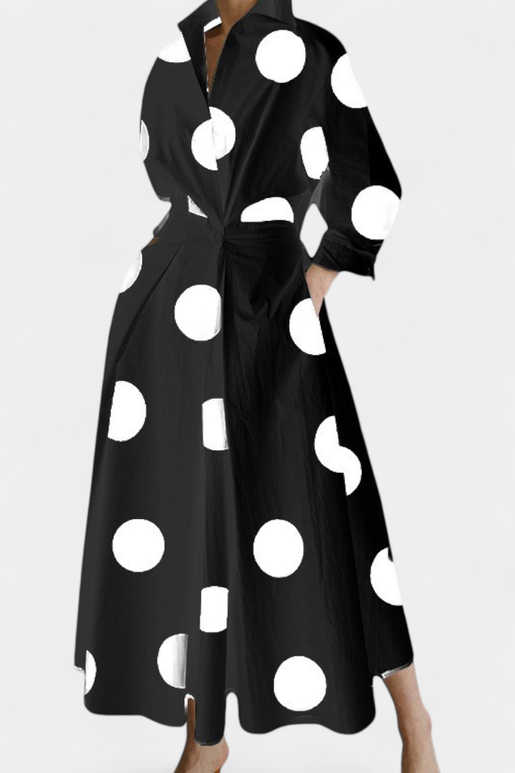 Robe Maxi Miriam à Manches Longues Rétro