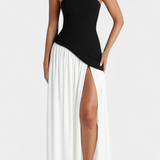 Robe Maxi Off Shoulder en Chiffon Celaena avec Fente Latérale