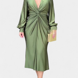 Alouette Robe Longue à Manches Longues avec Col en V