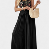 Maruja Mono Palazzo avec Broderie Florale et Dentelle Transparente