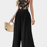 Maruja Mono Palazzo avec Broderie Florale et Dentelle Transparente